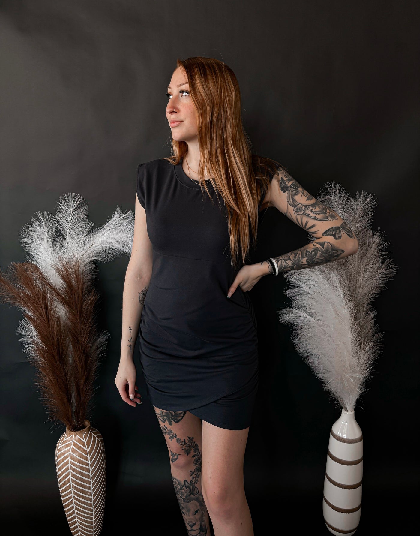 Everyday Casual Ruched Dress - Graphite