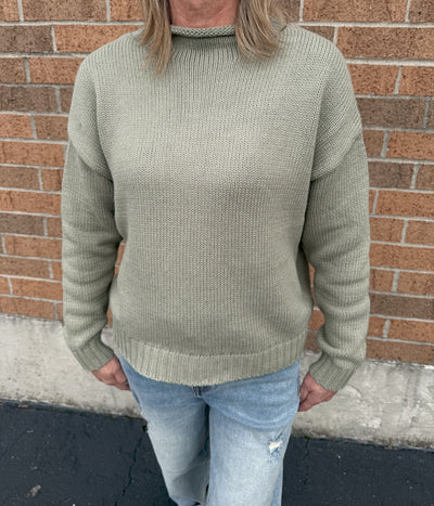 Cozy Knit Sage Sweater - FINAL SALE