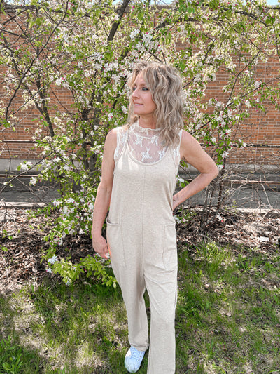 Cotton Relaxed Jumpsuit - Dk Oatmeal