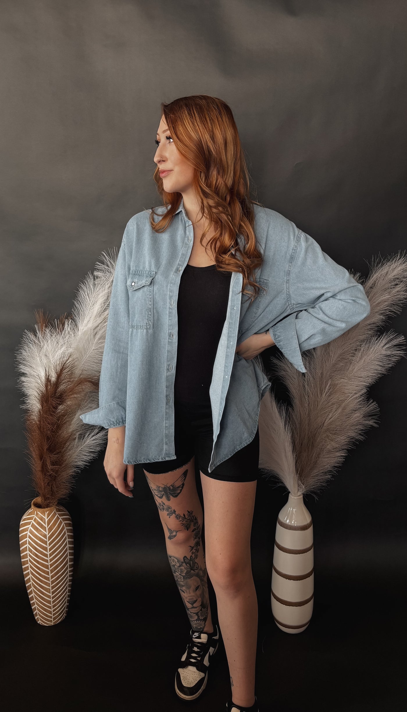 Claire Long Sleeve  Denim Top