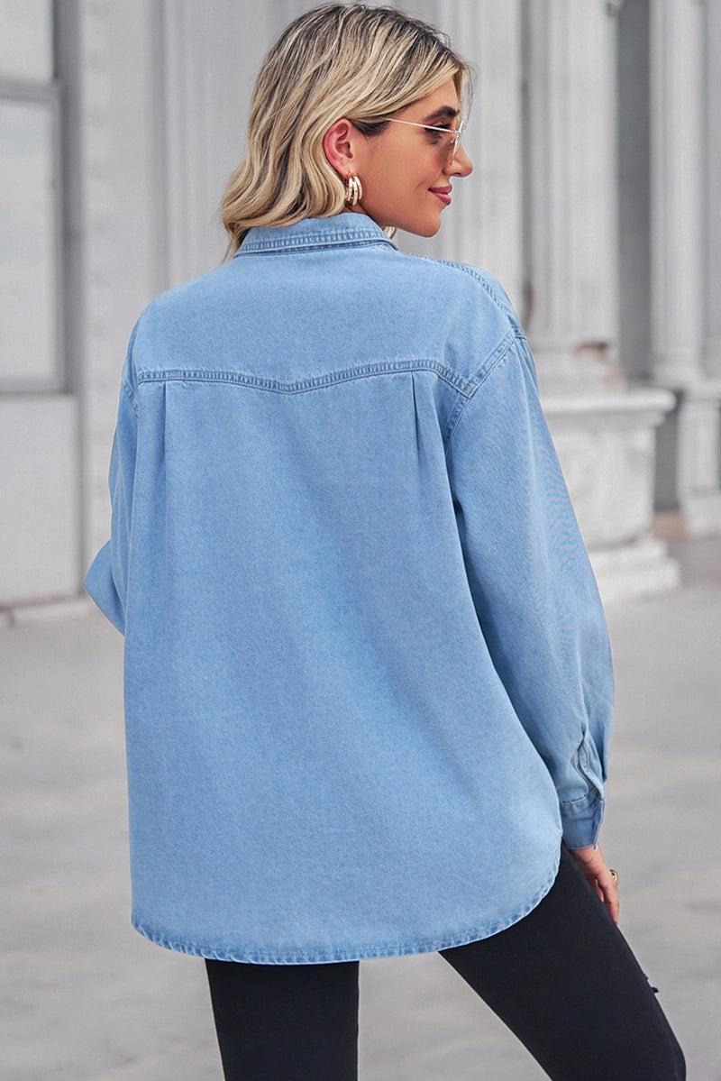 Claire Long Sleeve  Denim Top