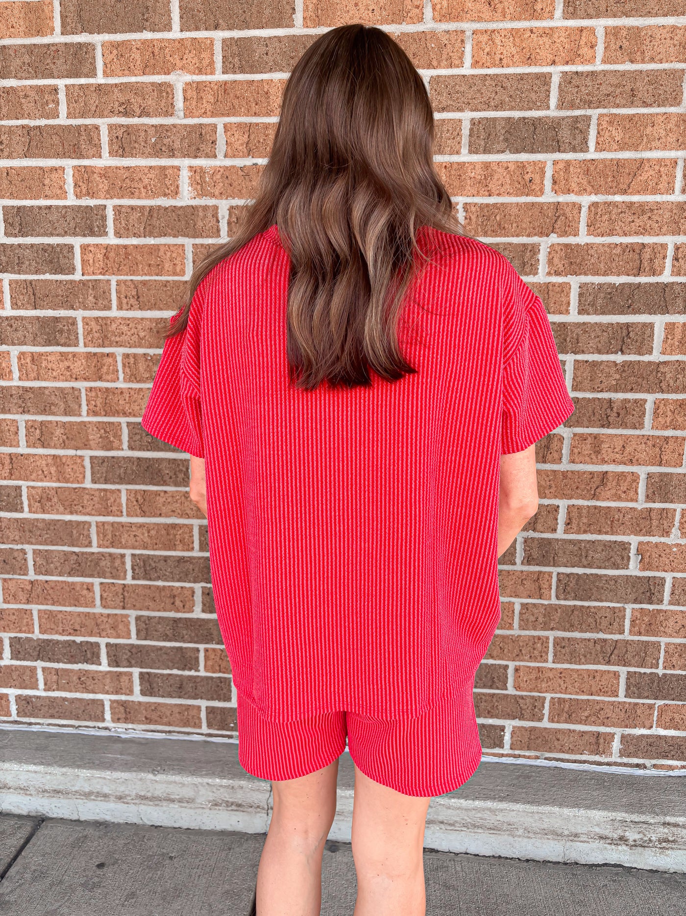 Corded Two Piece Set - Red