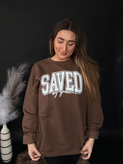 Saved by Grace Espresso Sweatshirt