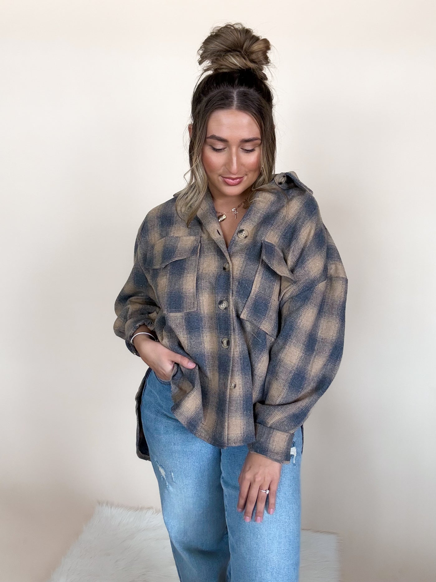 Hailey Mixed Plaid Shacket