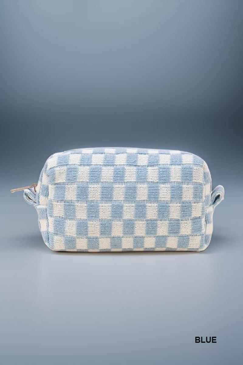 Checkered Makeup Pouch