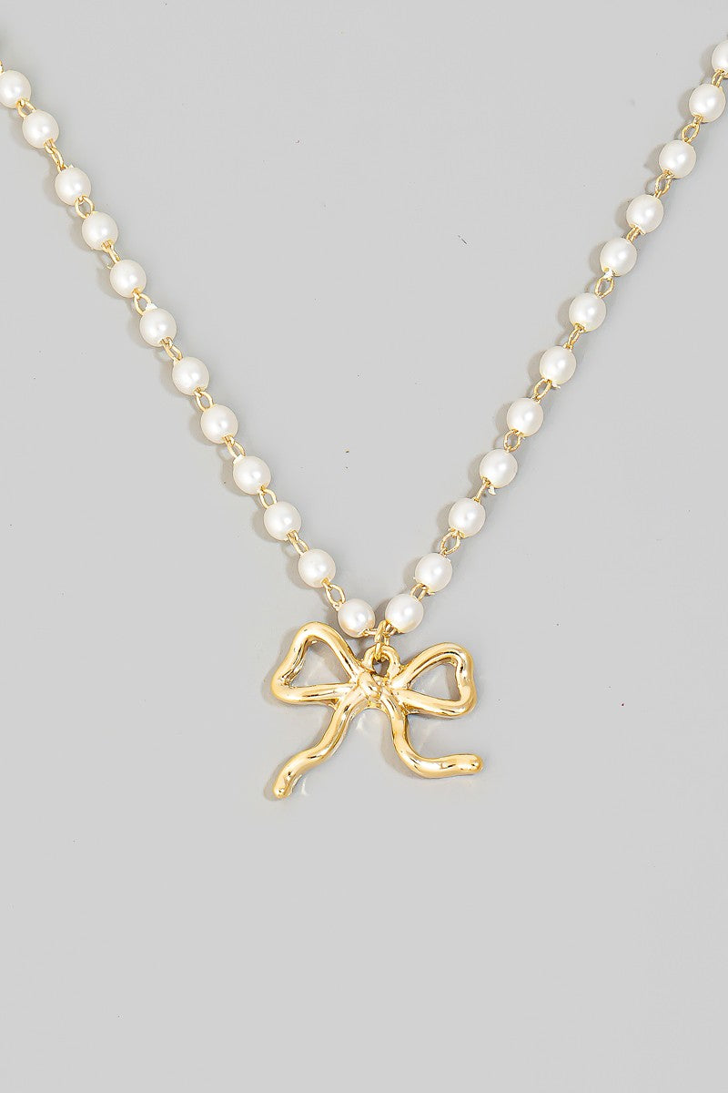 Pearl Bow Necklace