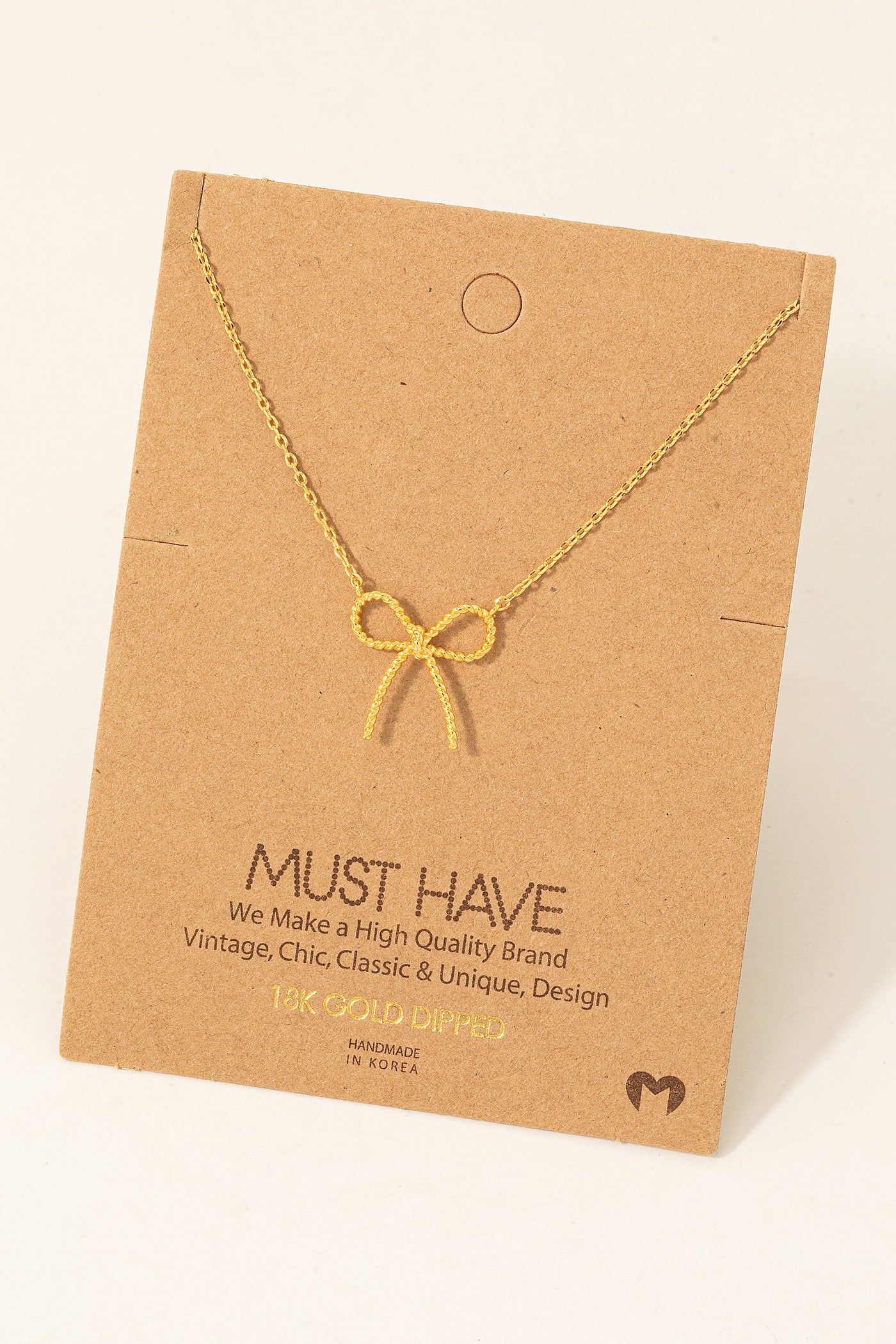 Gold Bow Necklace