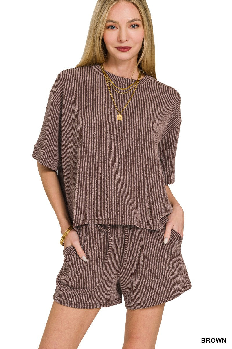 Corded Rib Set - Brown