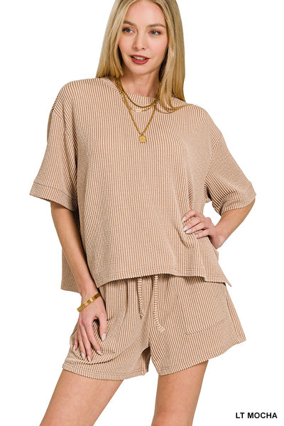 Corded Rib Set - Lt Mocha