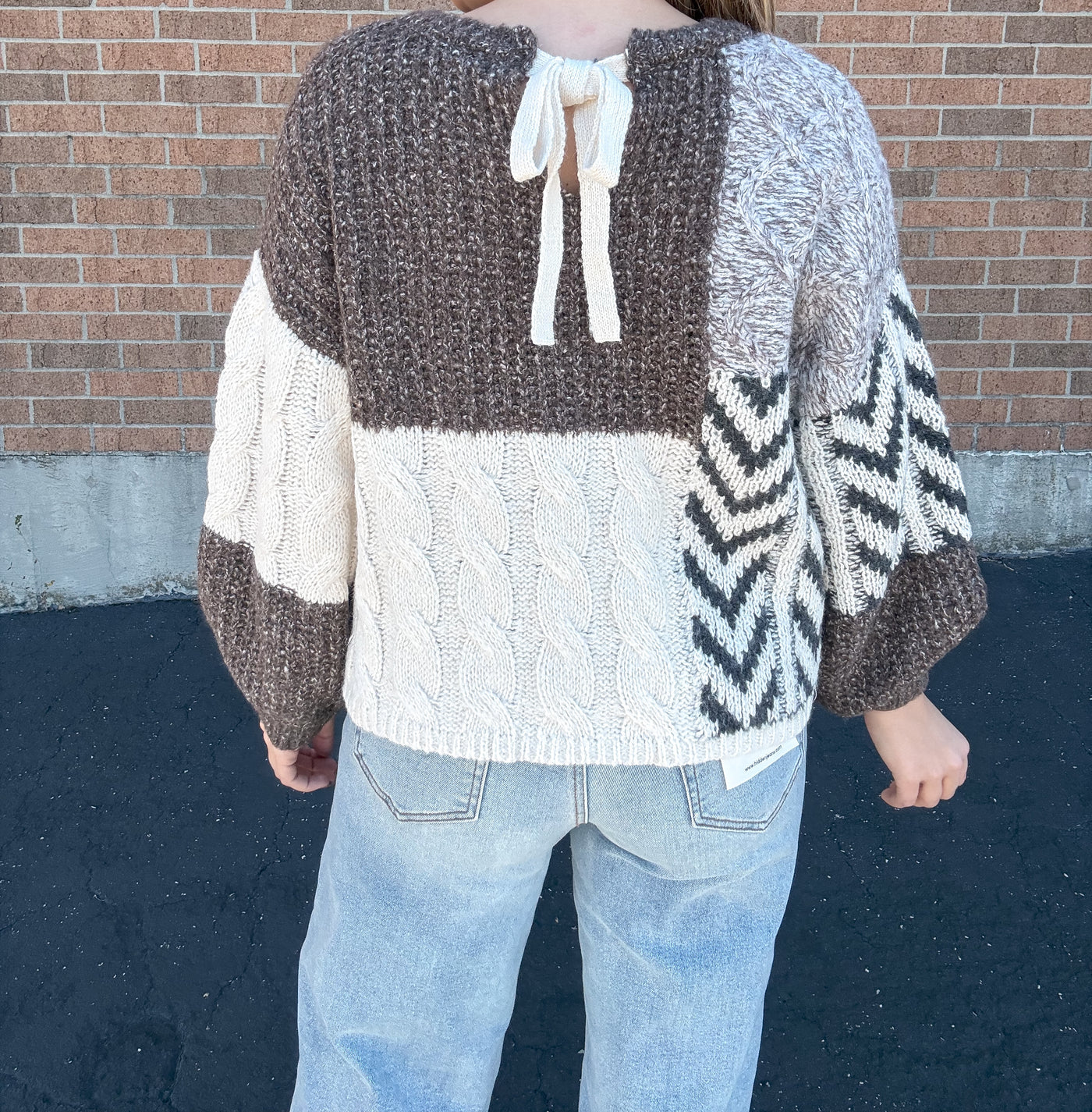 Courtney Cable Knit Brown Sweater