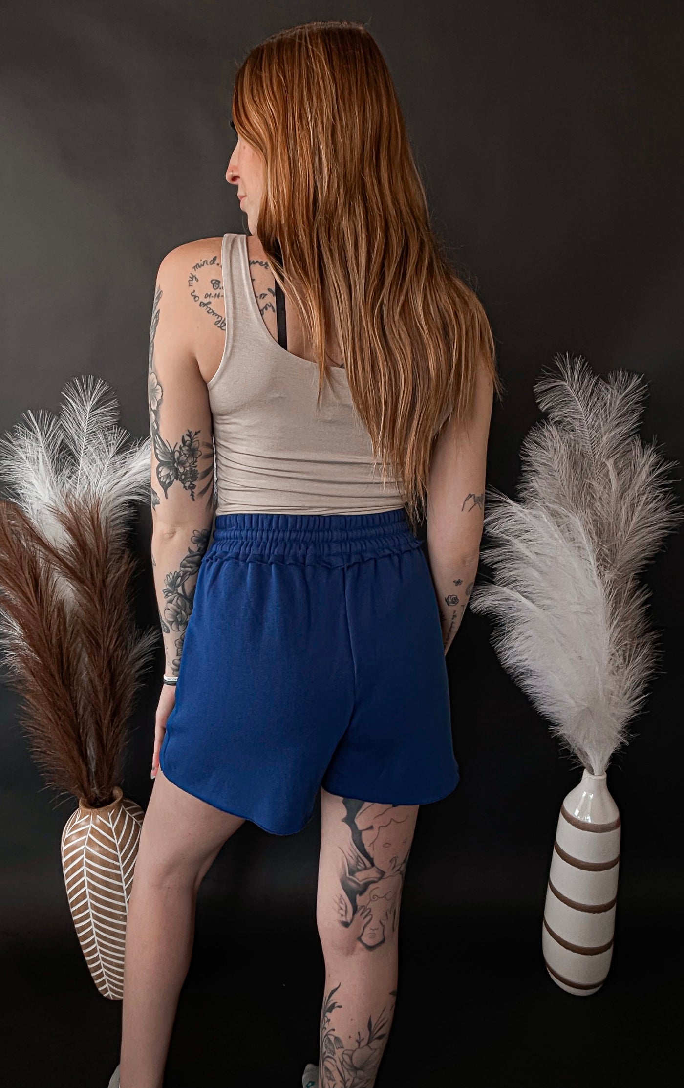 Double Layer Square Neck Tank Top - Fog