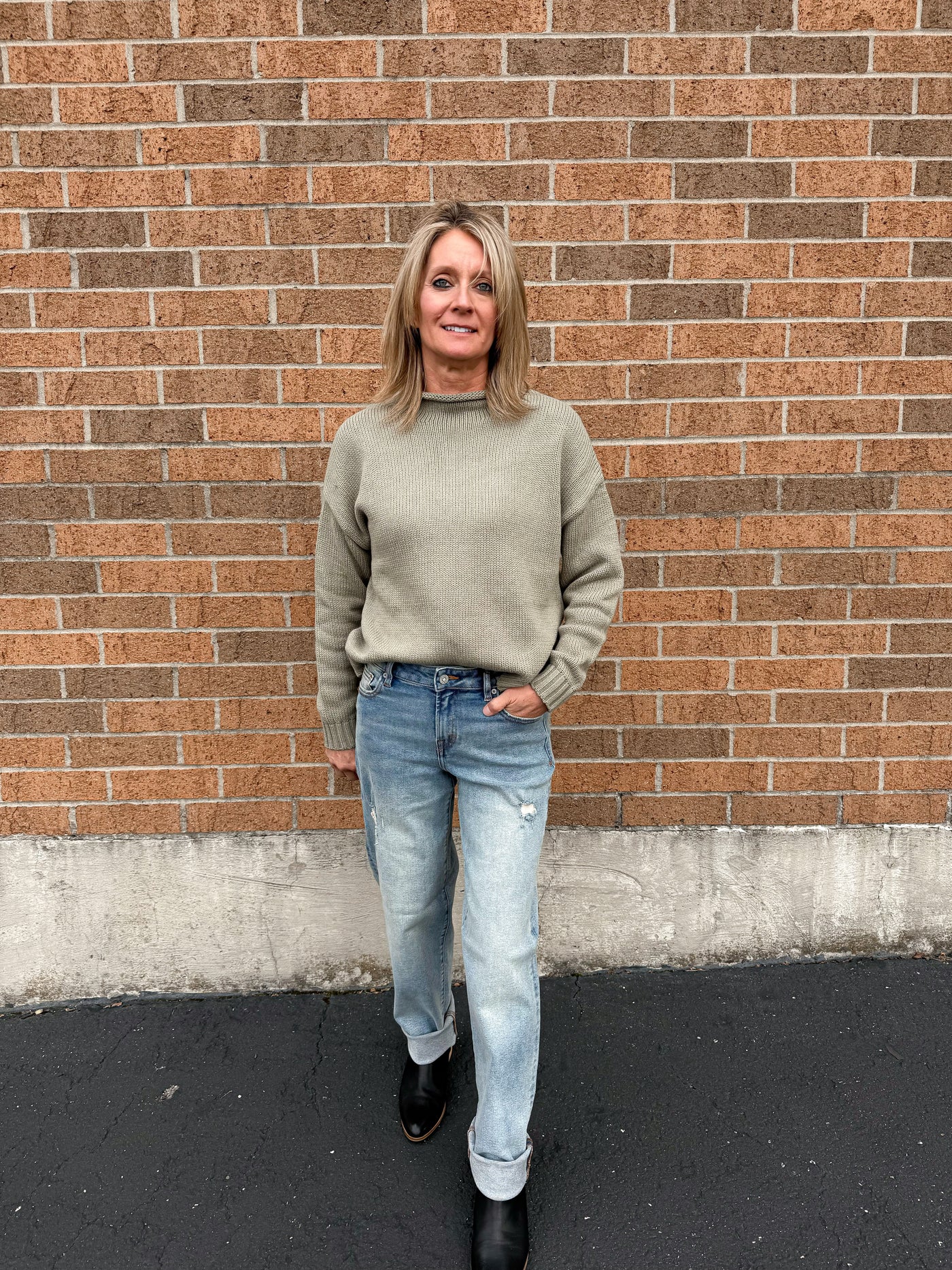 Cozy Knit Sage Sweater - FINAL SALE