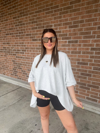 Twisted Cuff Oversized Semi-Cropped Top