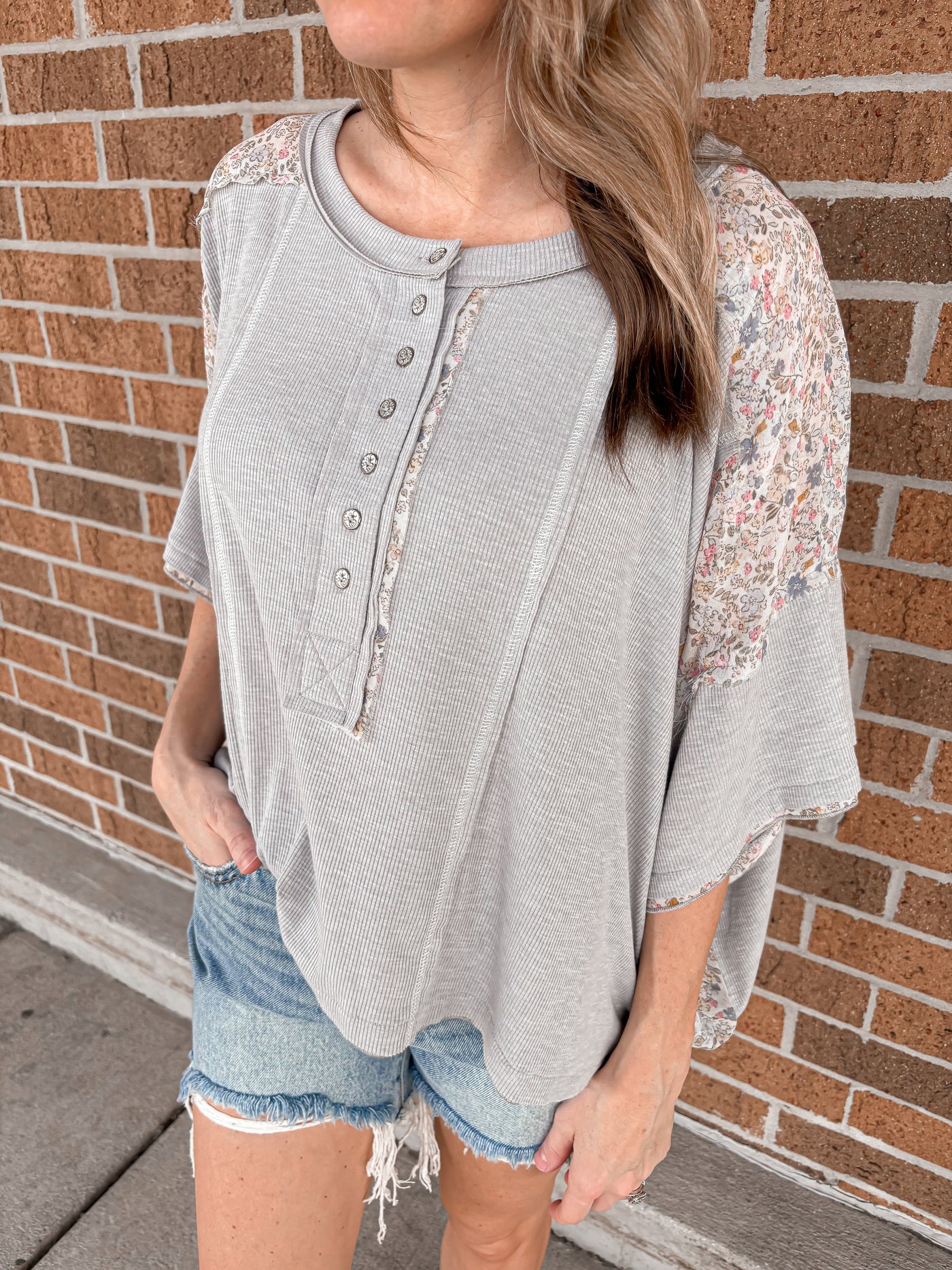 Bonnie Floral Print Button Down Top