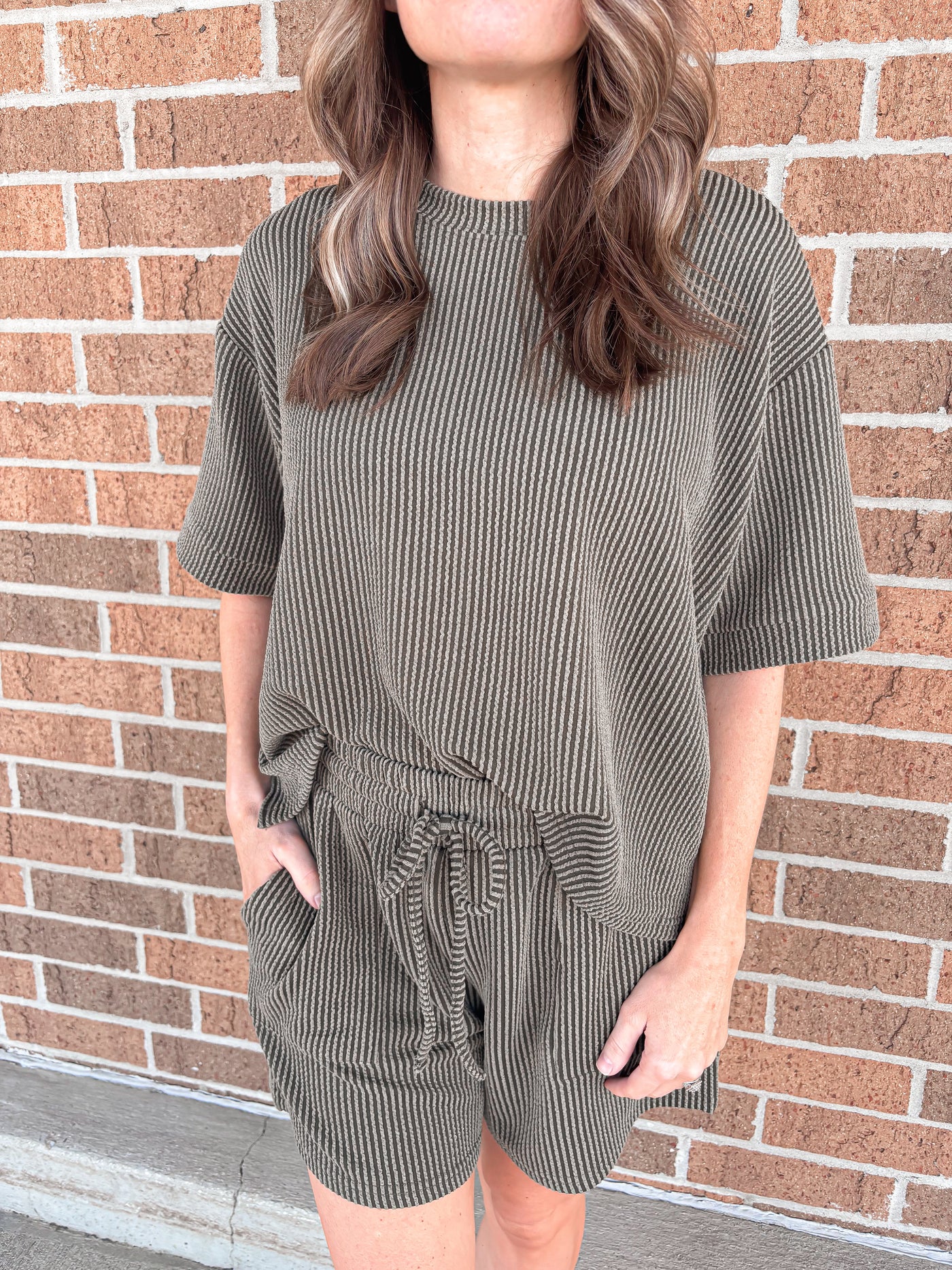 Corded Rib Set - Dk Olive