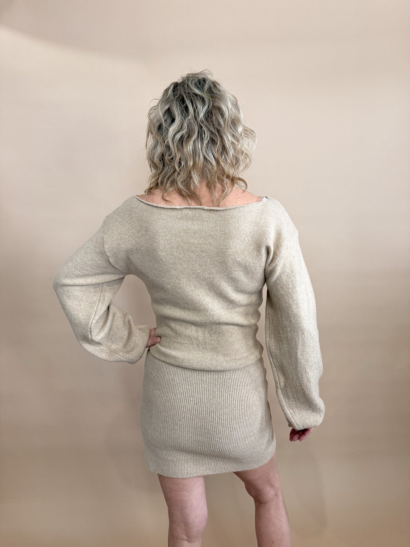 Zara Tan Sweater Dress