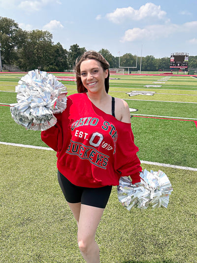 Ohio State Off The Shoulder Sweatshirt