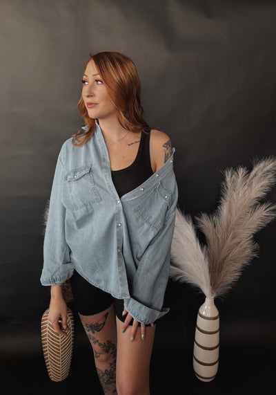 Claire Long Sleeve  Denim Top