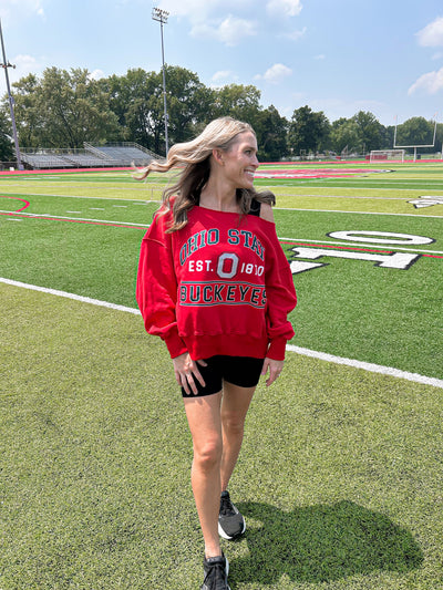 Ohio State Off The Shoulder Sweatshirt