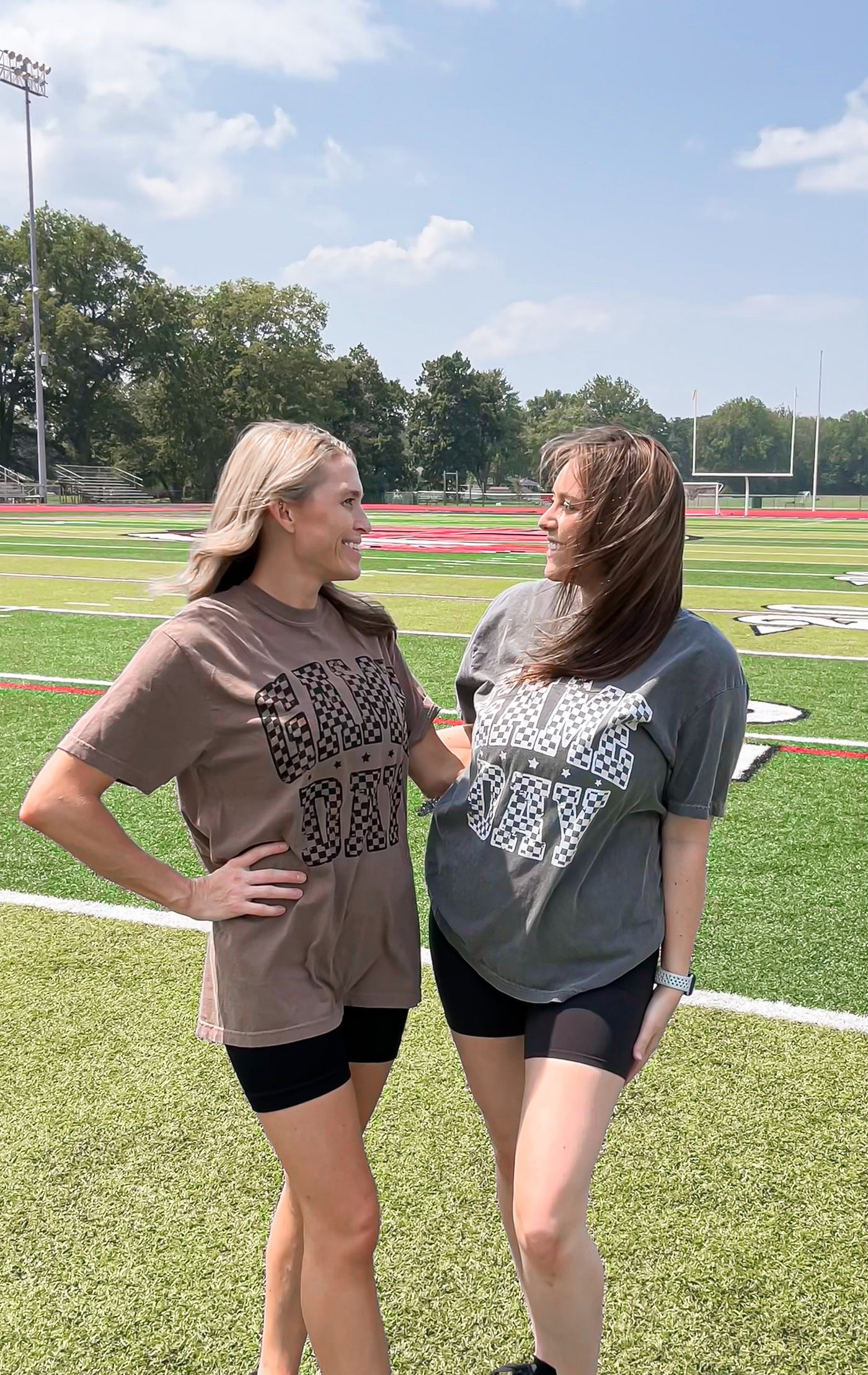 Game Day Checkered Tee - Pepper