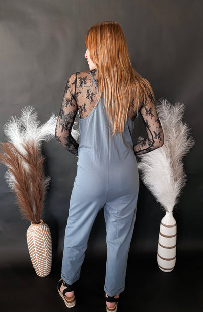 Cotton Relaxed Jumpsuit - Slate