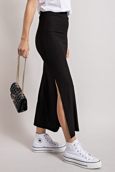 Ribbed Midi Skirt