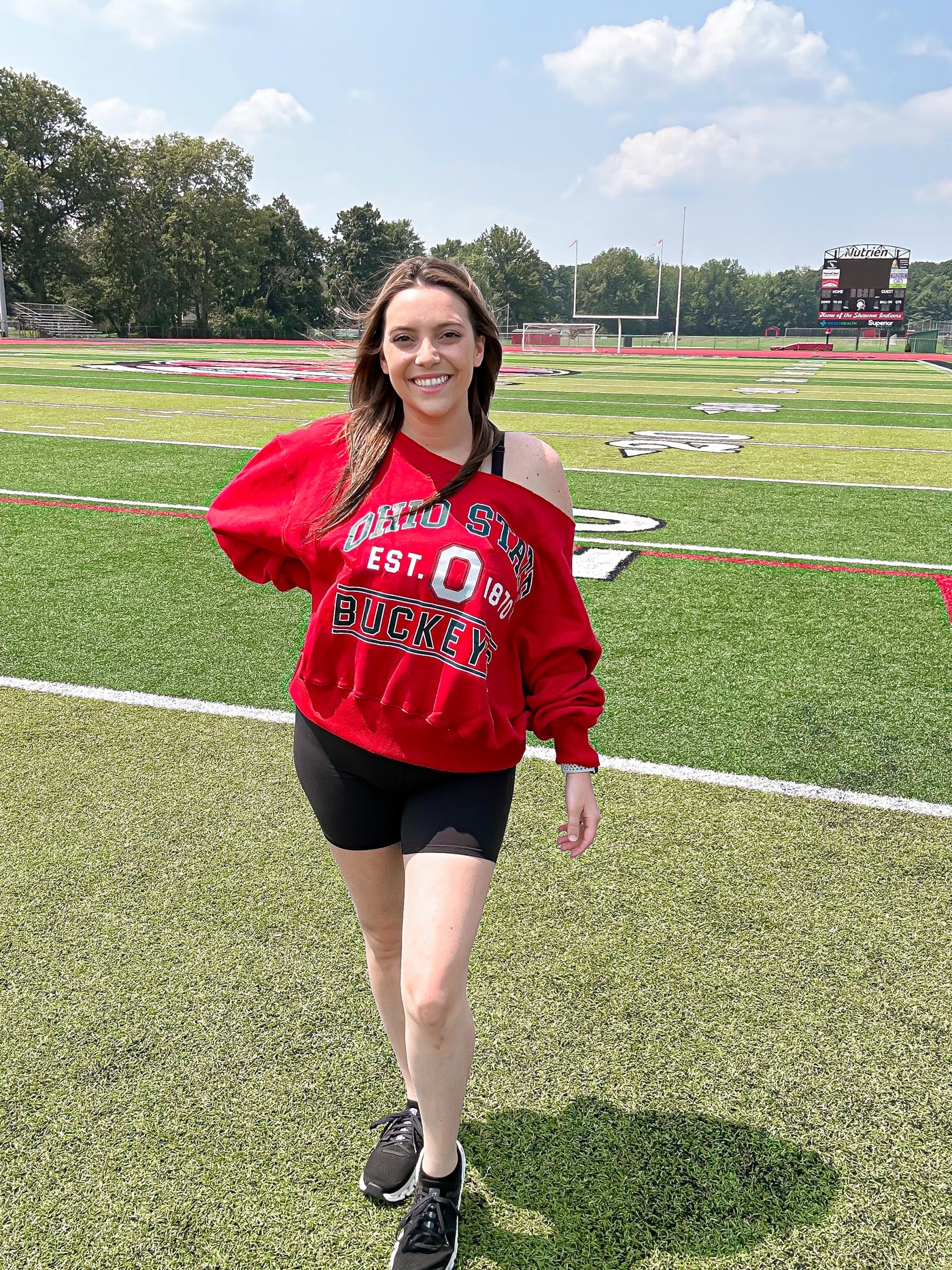 Ohio State Off The Shoulder Sweatshirt