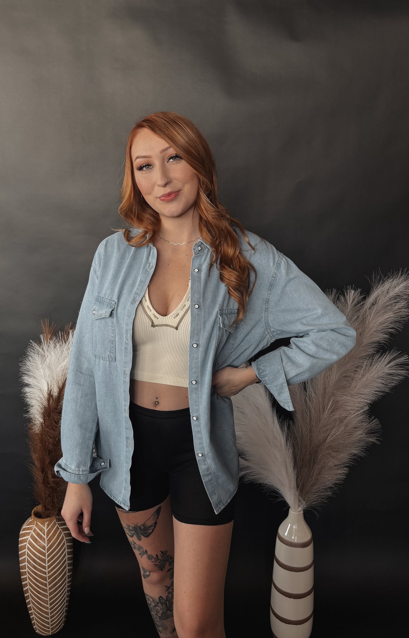 Claire Long Sleeve  Denim Top