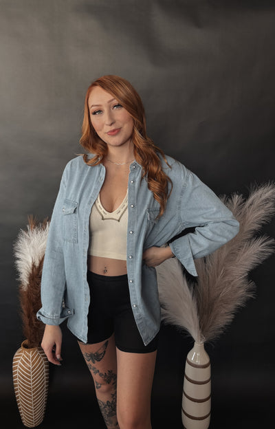 Claire Long Sleeve  Denim Top