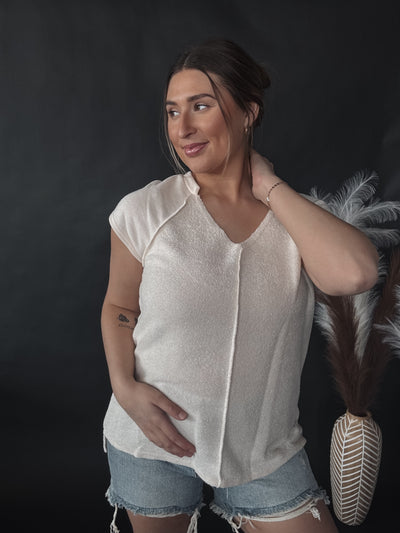 Madison French Terry Top - Cream