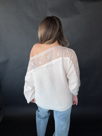 Kenzie Lace Trim Sweater Pullover