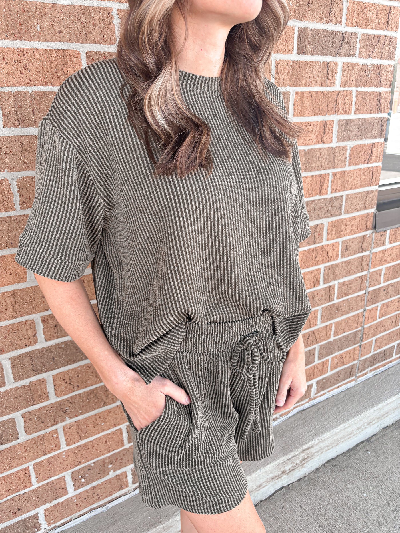 Corded Rib Set - Dk Olive