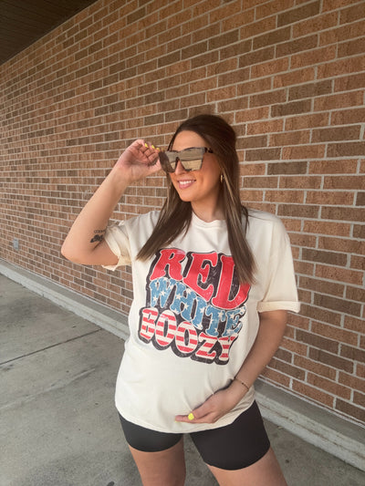 Red White Boozy Retro Graphic Tee - FINAL SALE