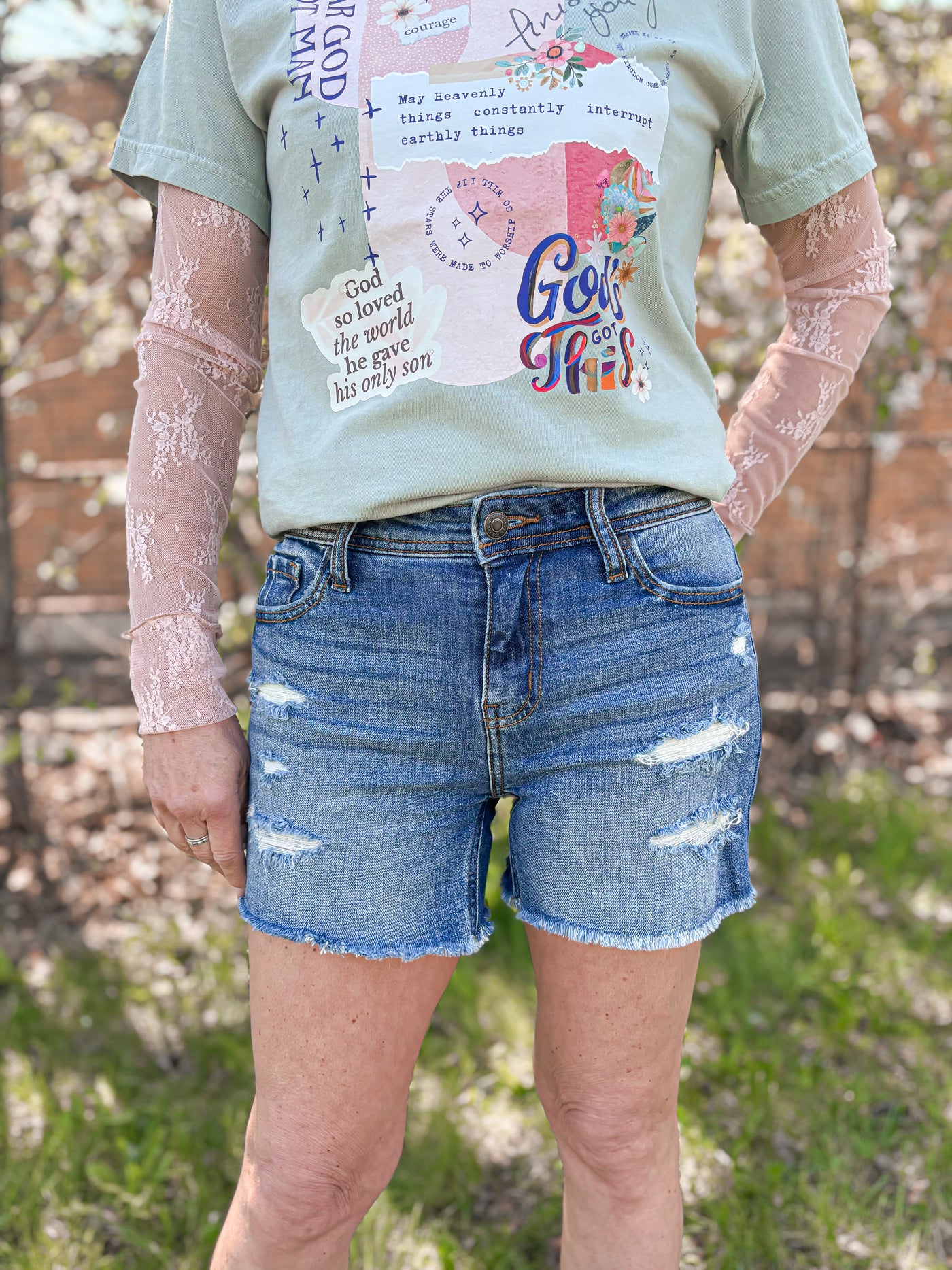 Riley Mid Rise Thigh Shorts