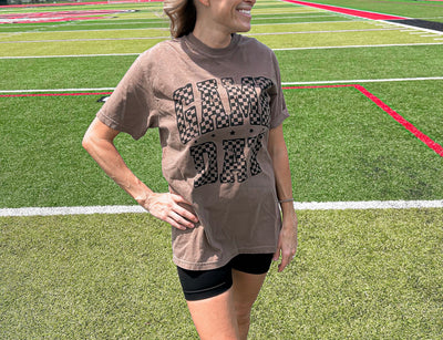 Game Day Checkered Tee - Espresso