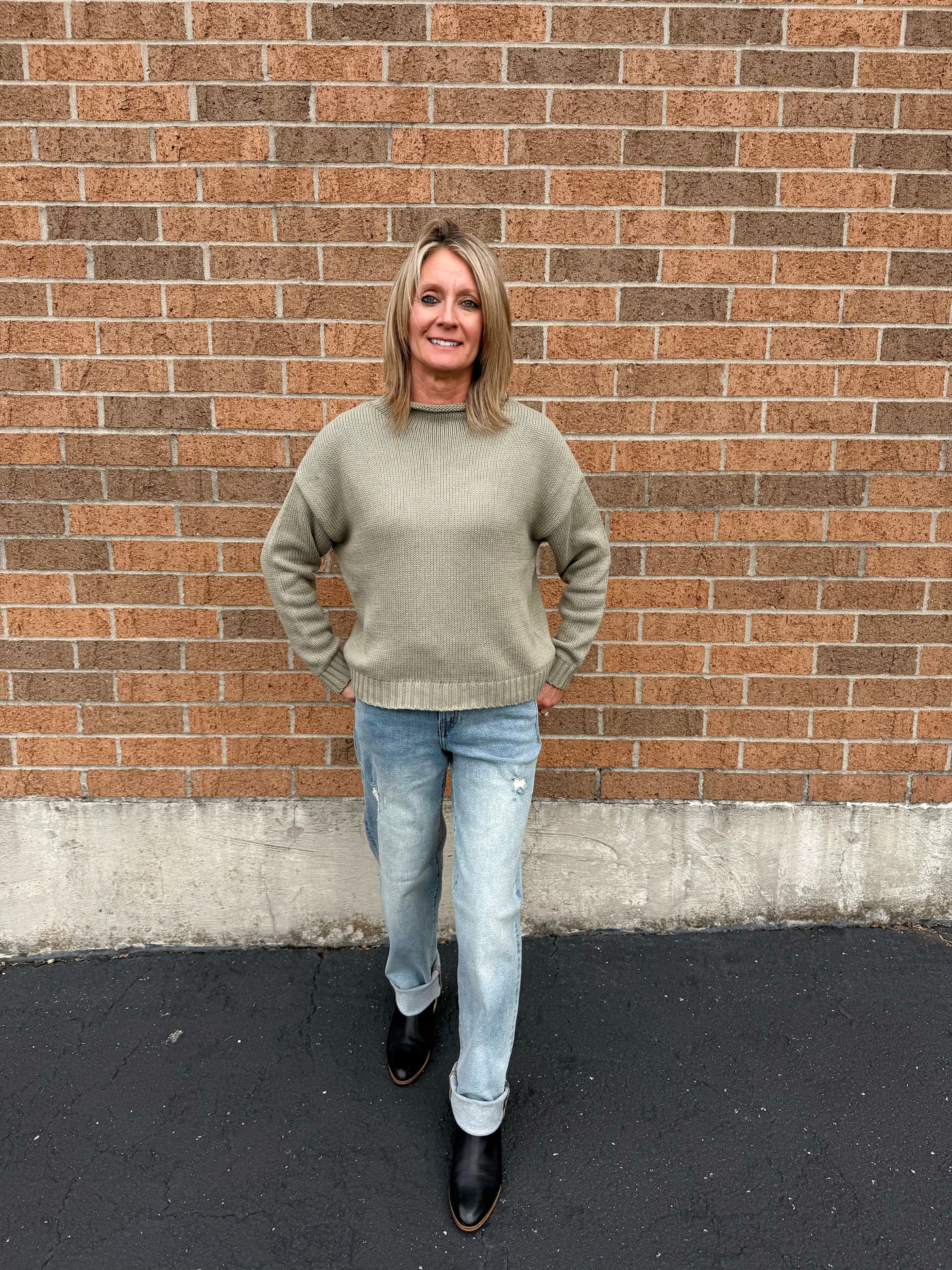 Cozy Knit Sage Sweater - FINAL SALE