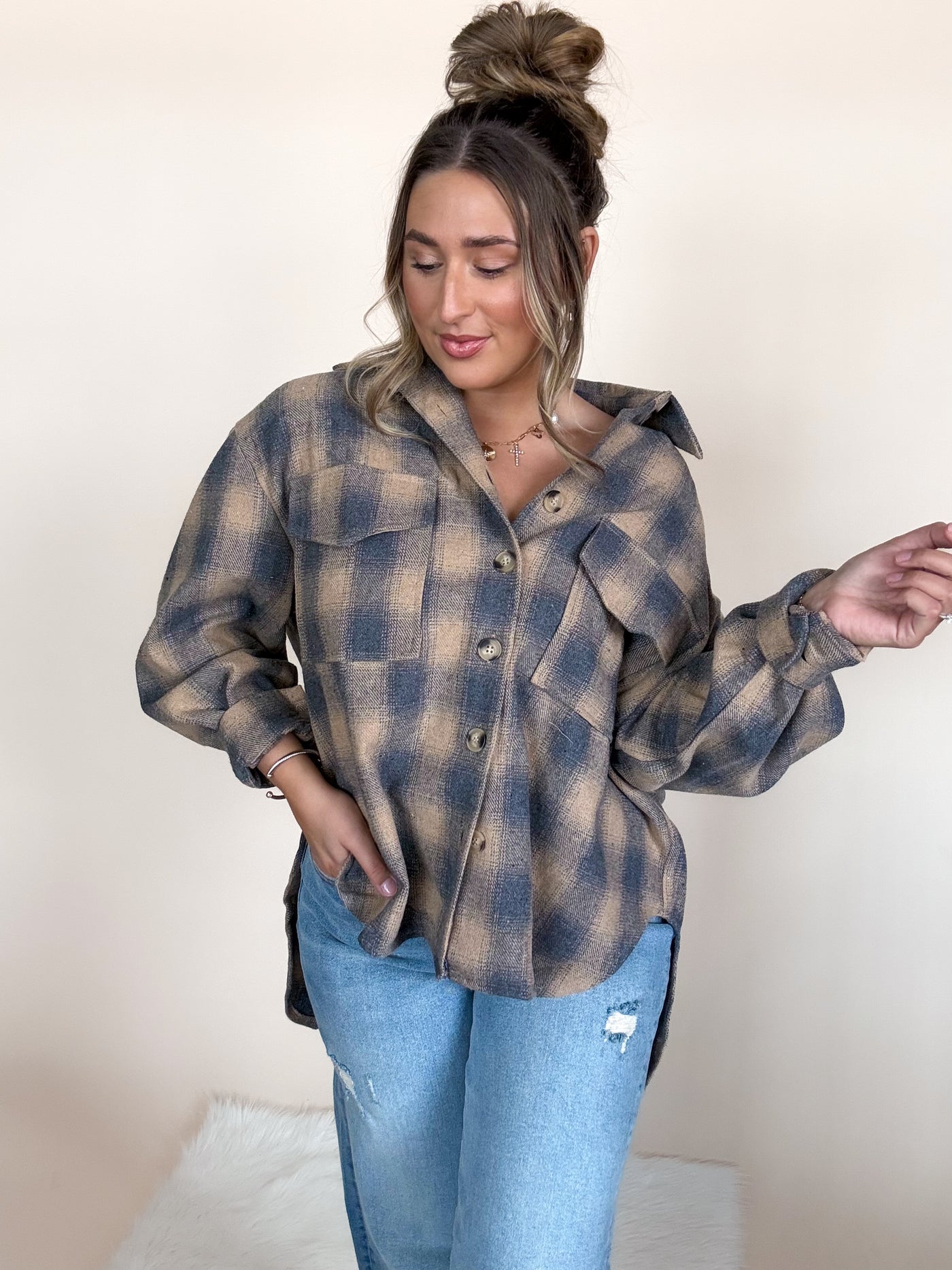 Hailey Mixed Plaid Shacket