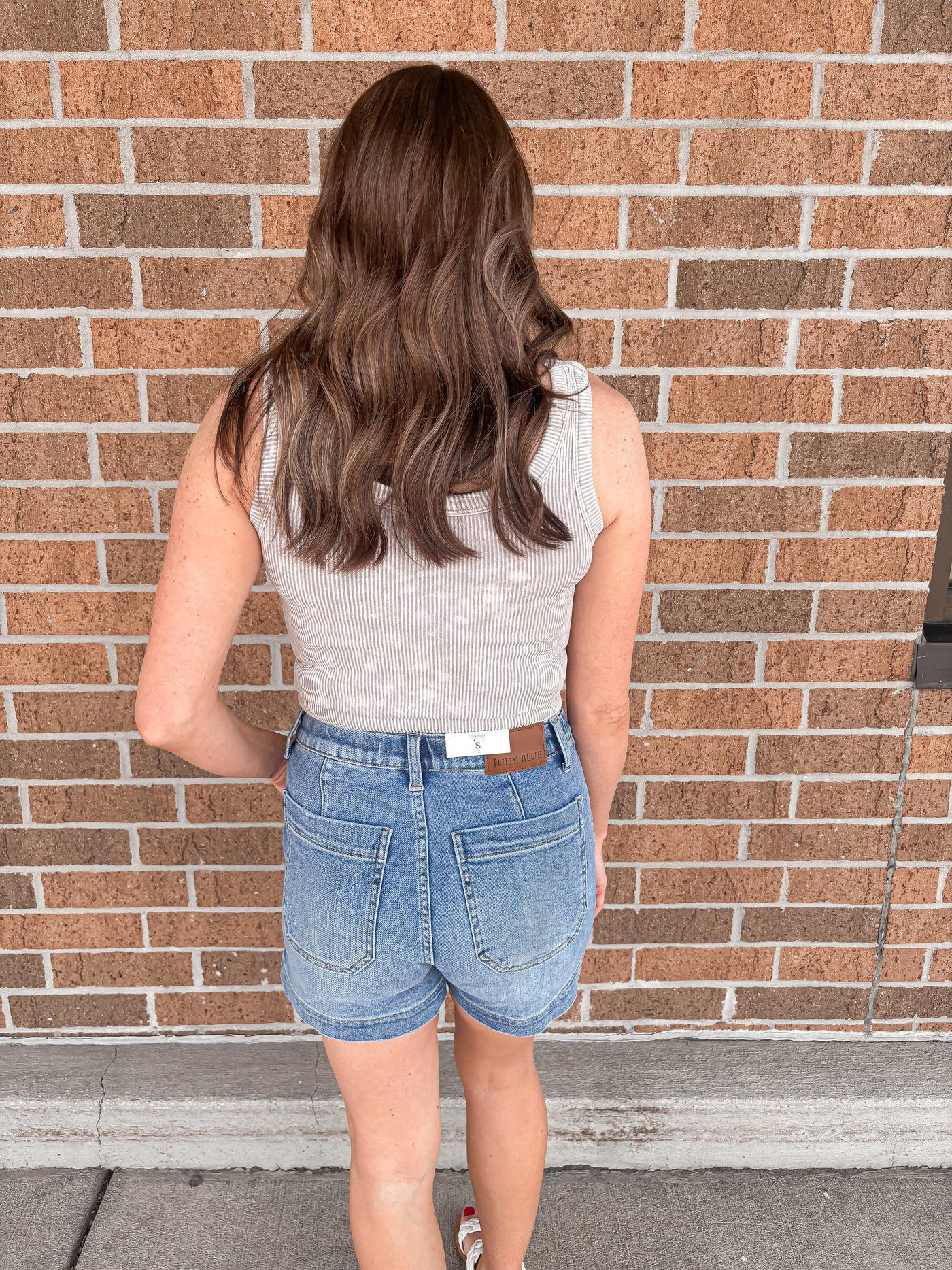 Stone Washed Ribbed Tank - Sleet