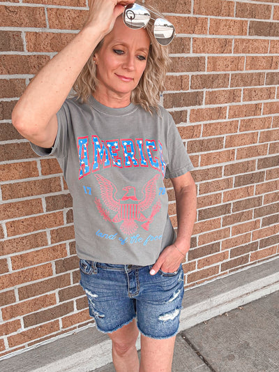 America Land Of Free Graphic Tee - FINAL SALE