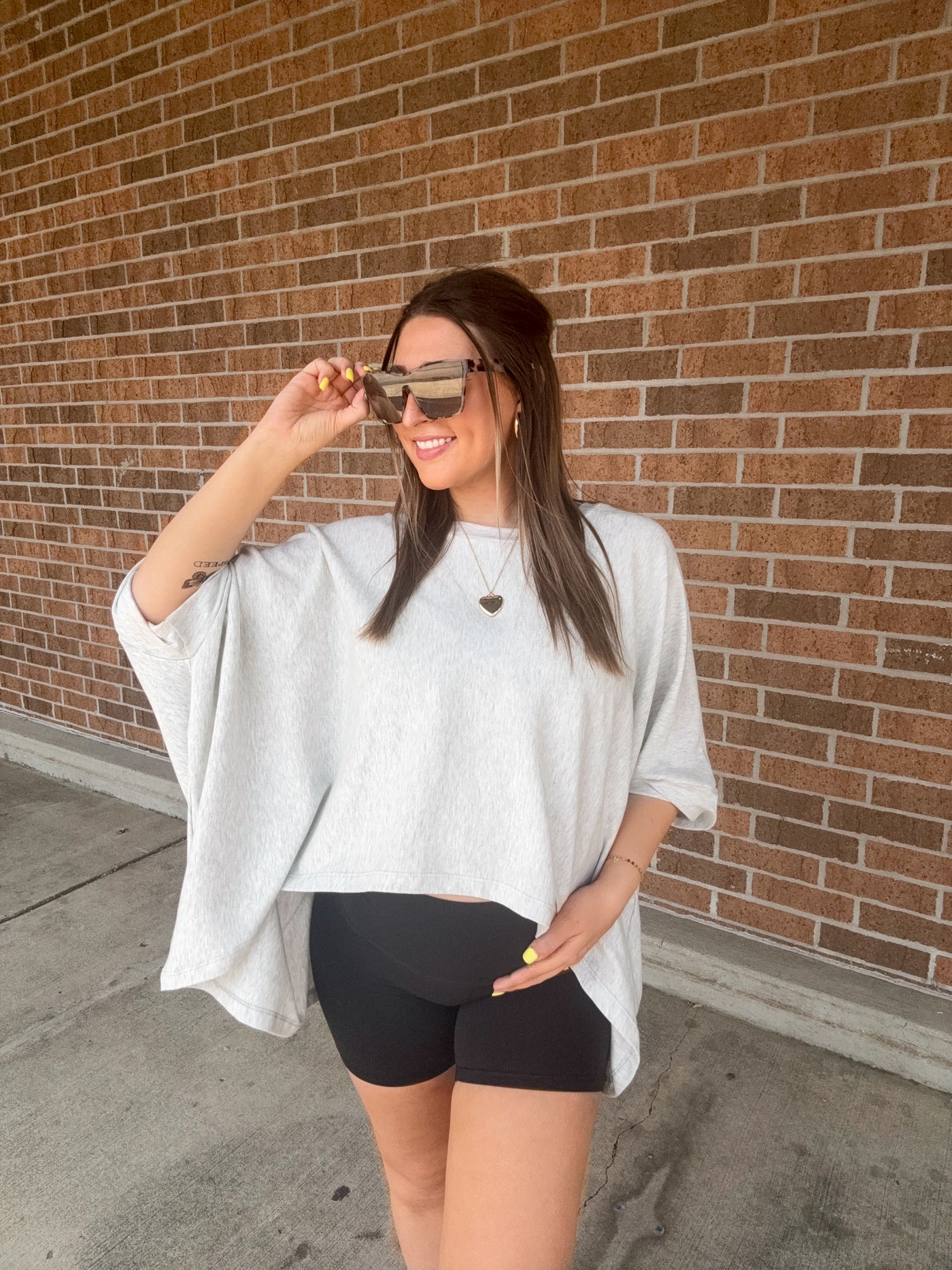 Twisted Cuff Oversized Semi-Cropped Top