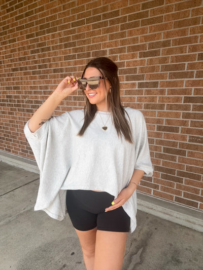 Twisted Cuff Oversized Semi-Cropped Top