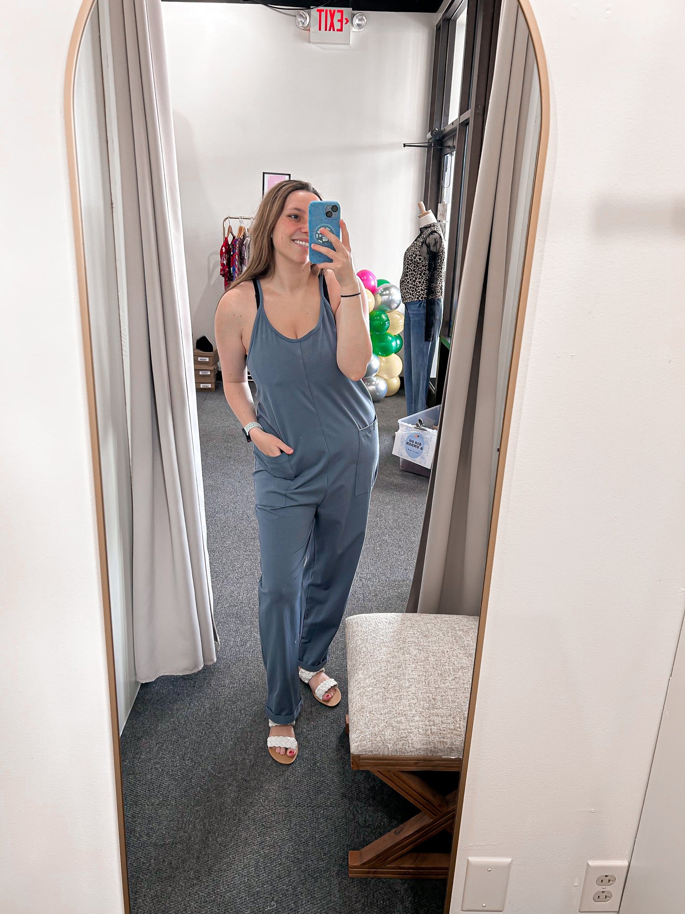 Cotton Relaxed Jumpsuit - Slate