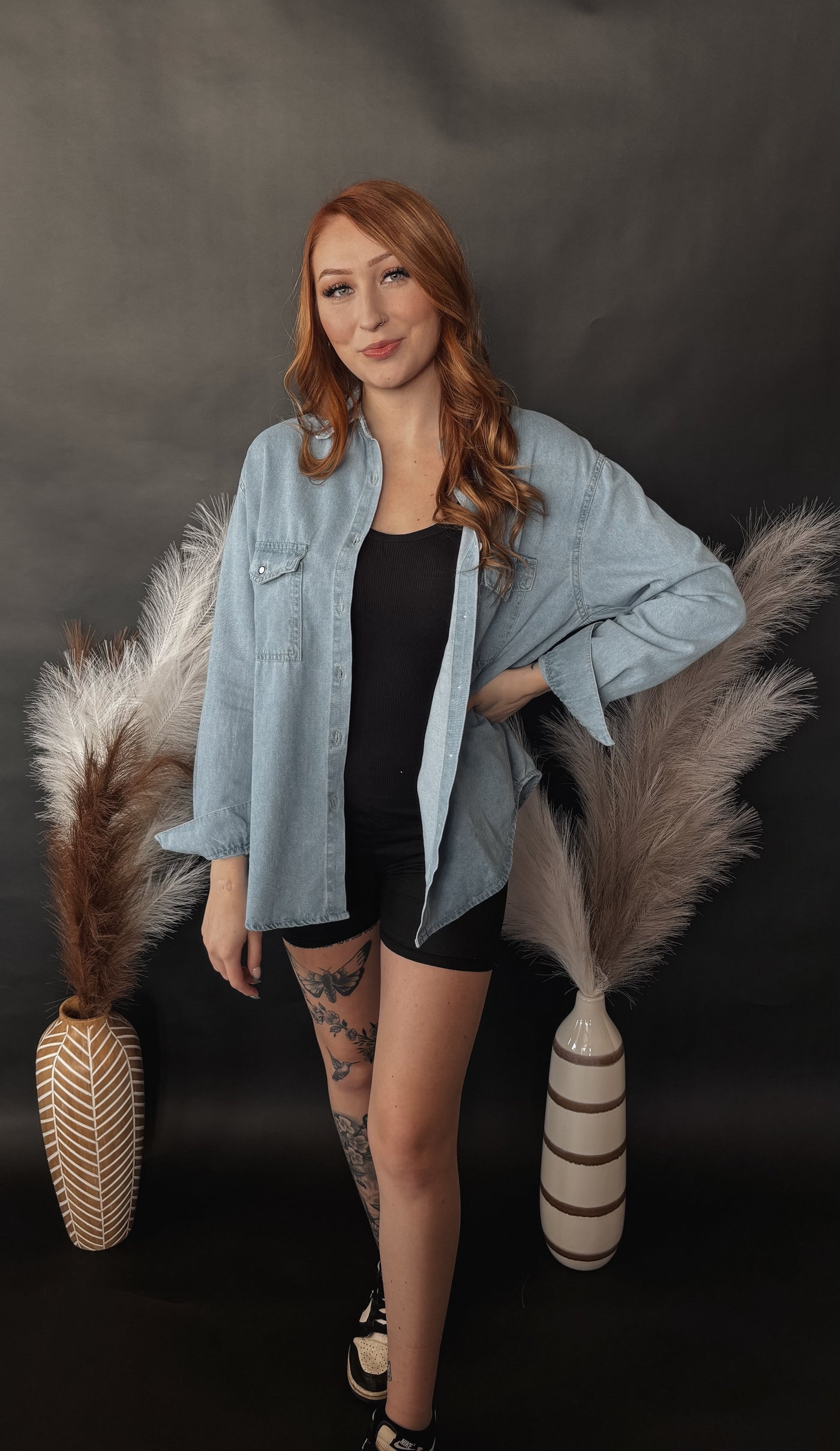 Claire Long Sleeve  Denim Top