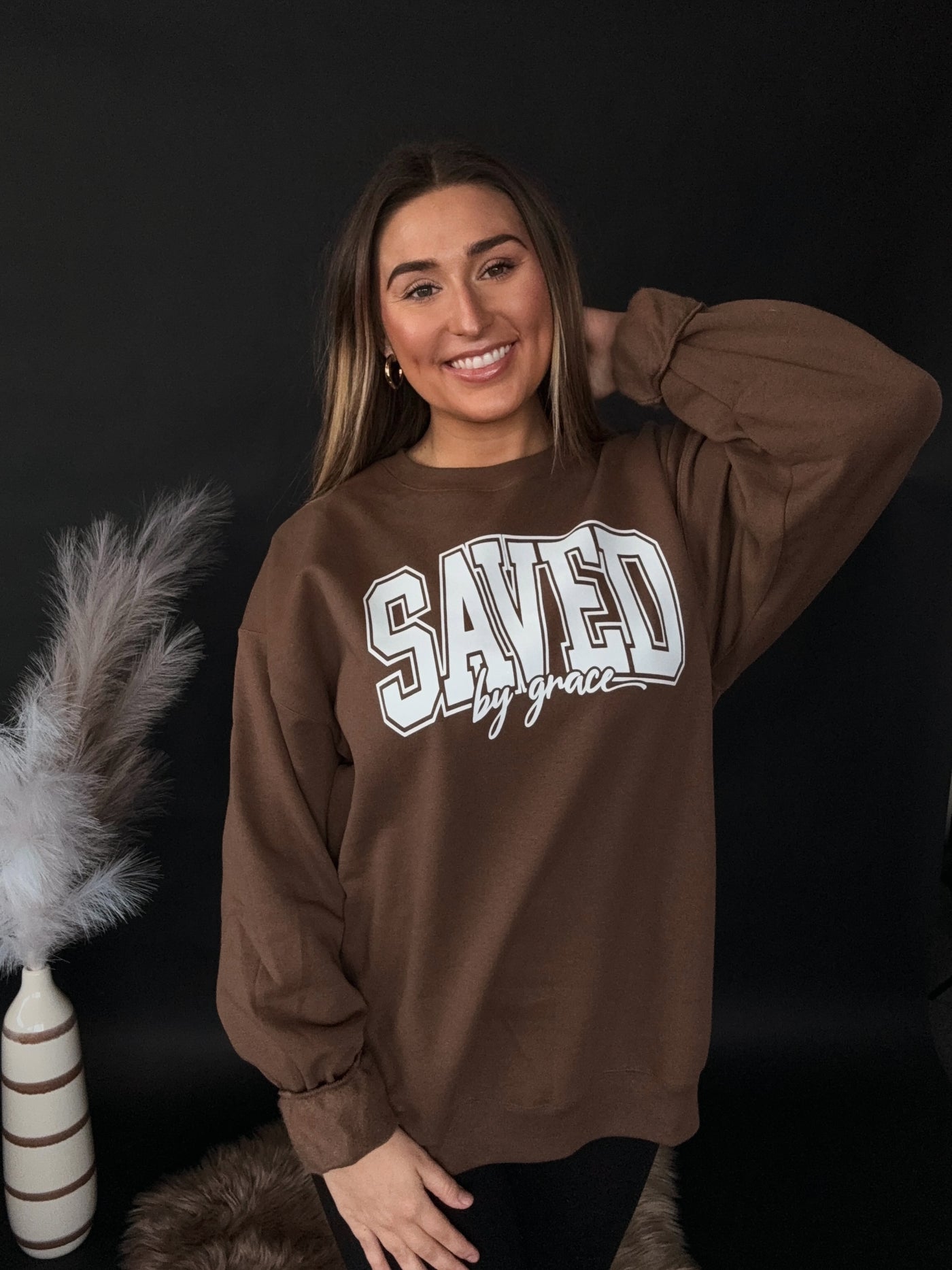 Saved by Grace Espresso Sweatshirt
