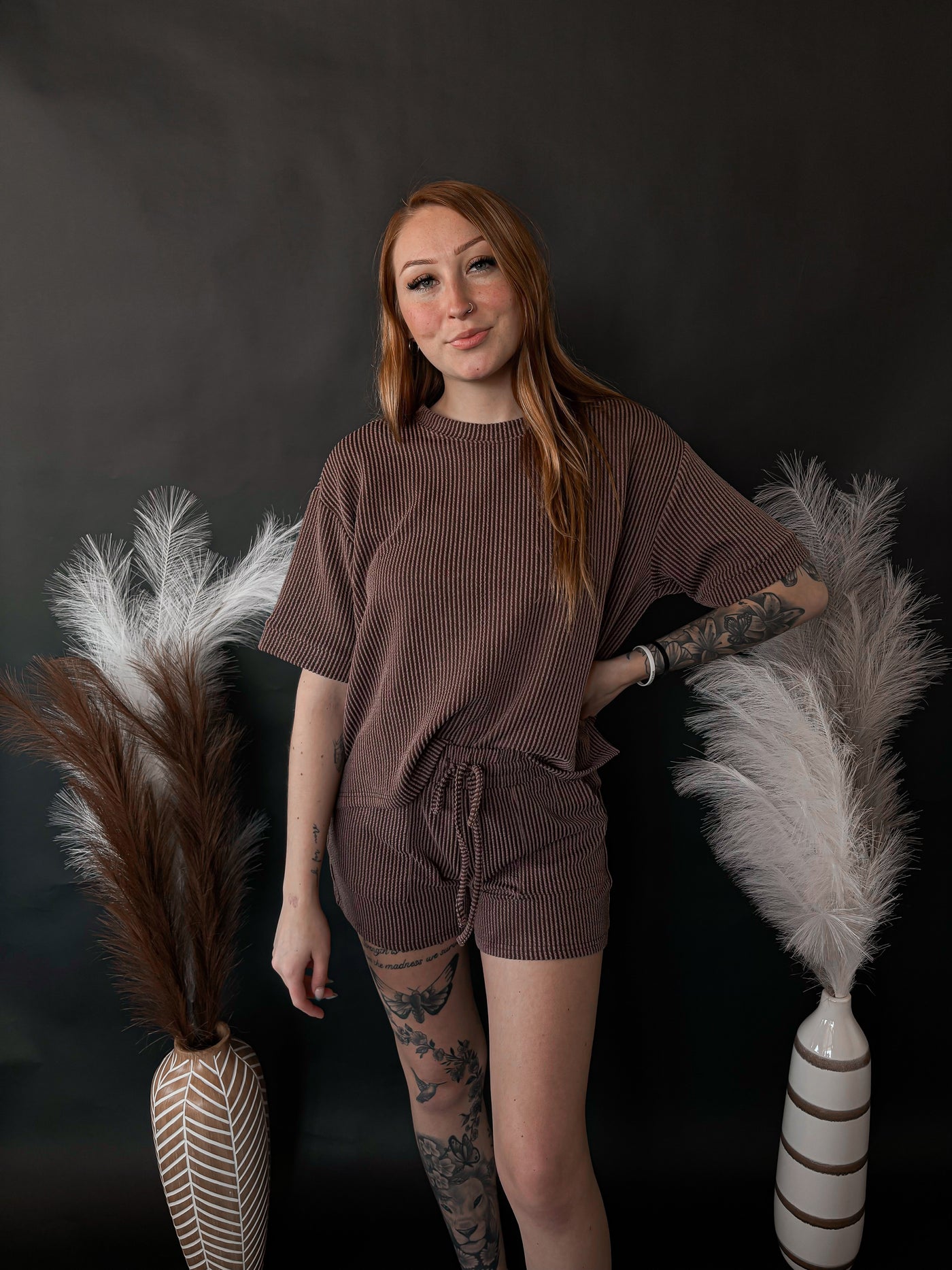 Corded Rib Set - Brown