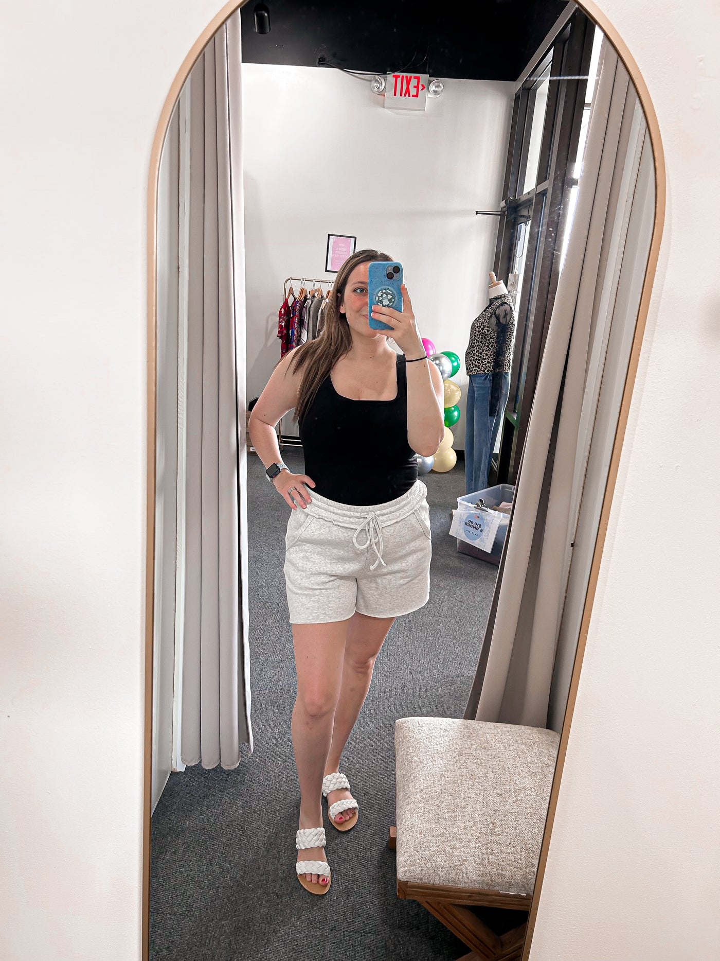 High Waisted Fleece Shorts - H Grey- FINAL SALE