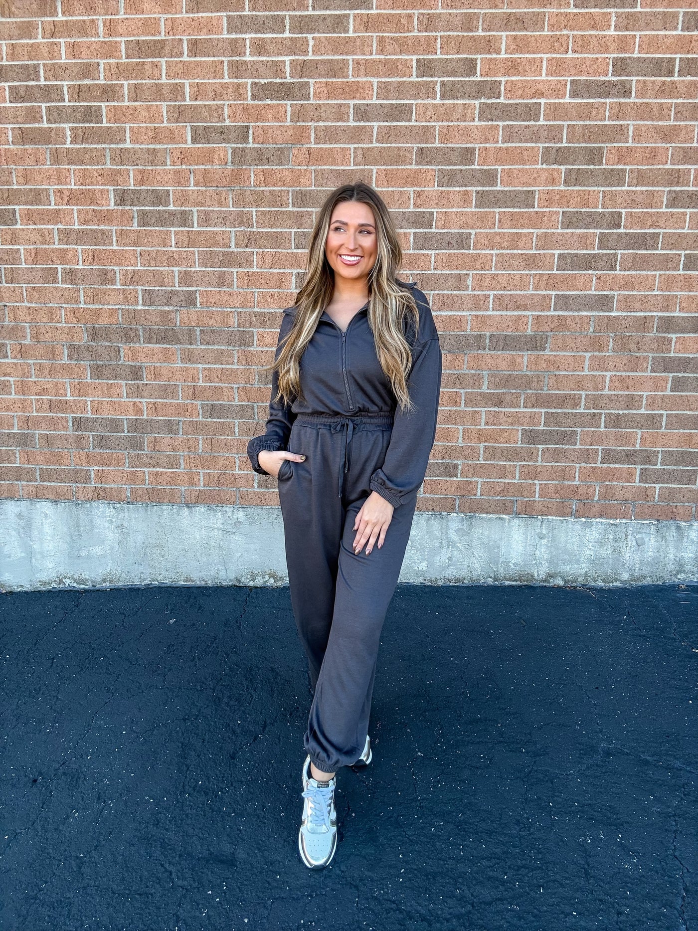 Half Zip Ash Jumpsuit