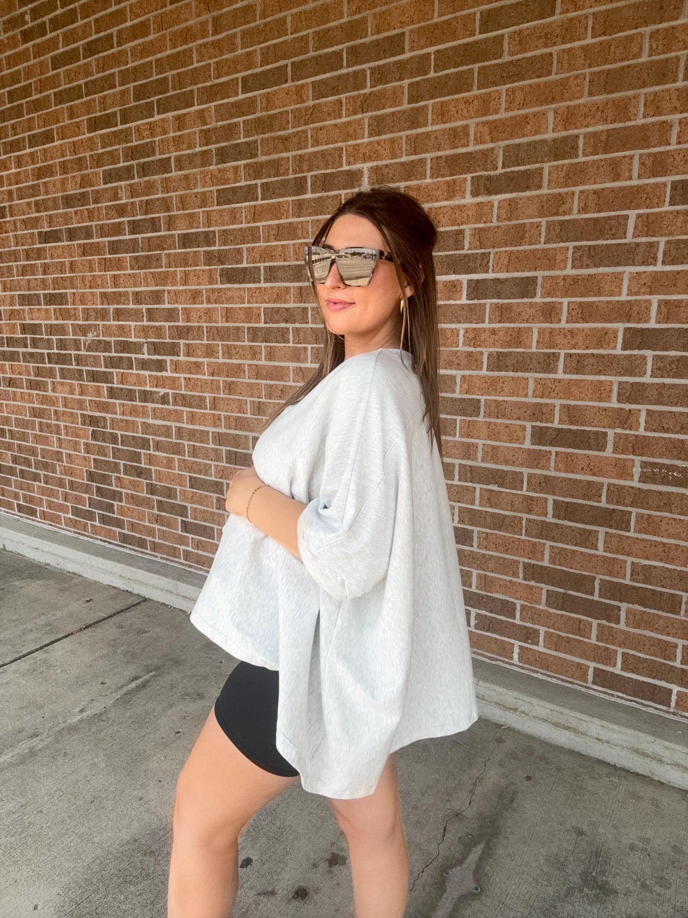 Twisted Cuff Oversized Semi-Cropped Top