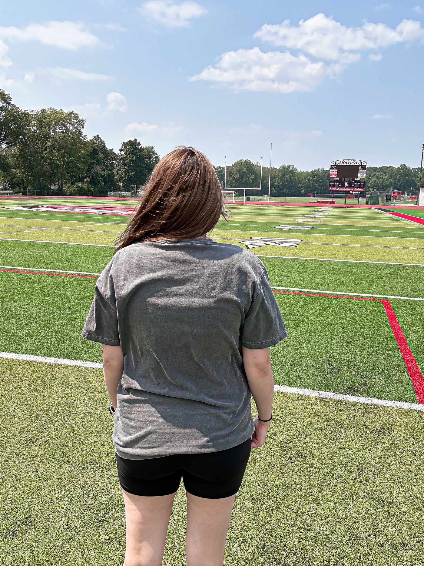 Game Day Checkered Tee - Pepper