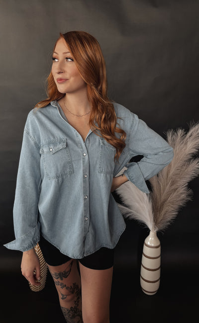 Claire Long Sleeve  Denim Top
